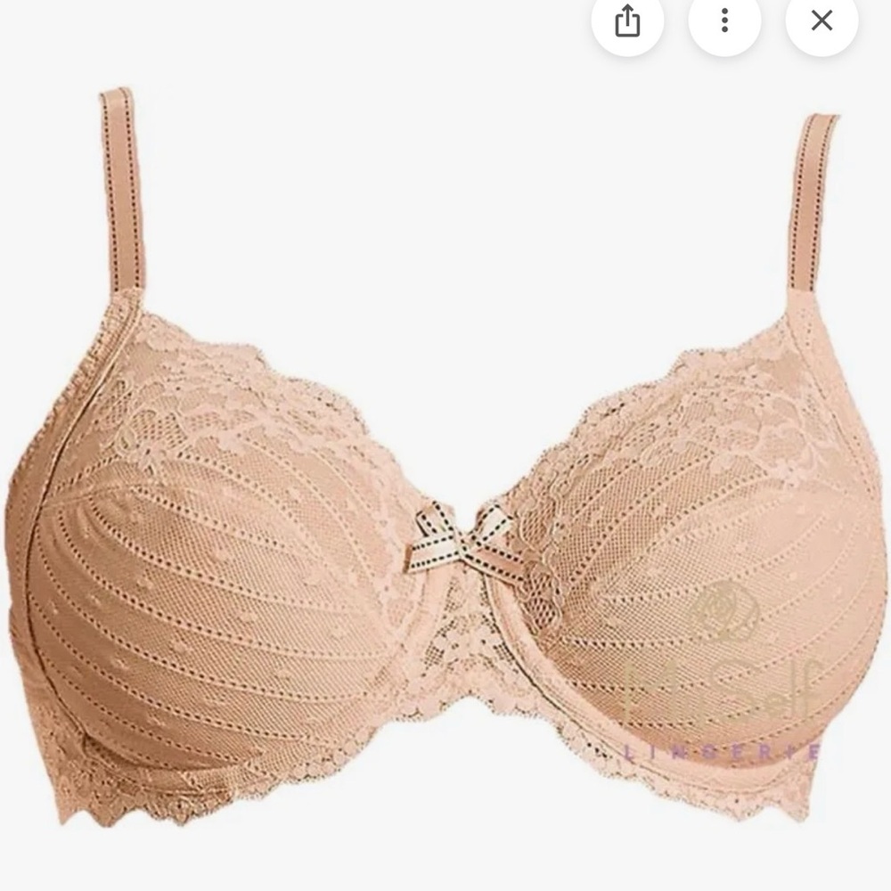 Chantelle Rive Gauche full coverage unlined Lace Underwire Bra, 32D, NWOT
